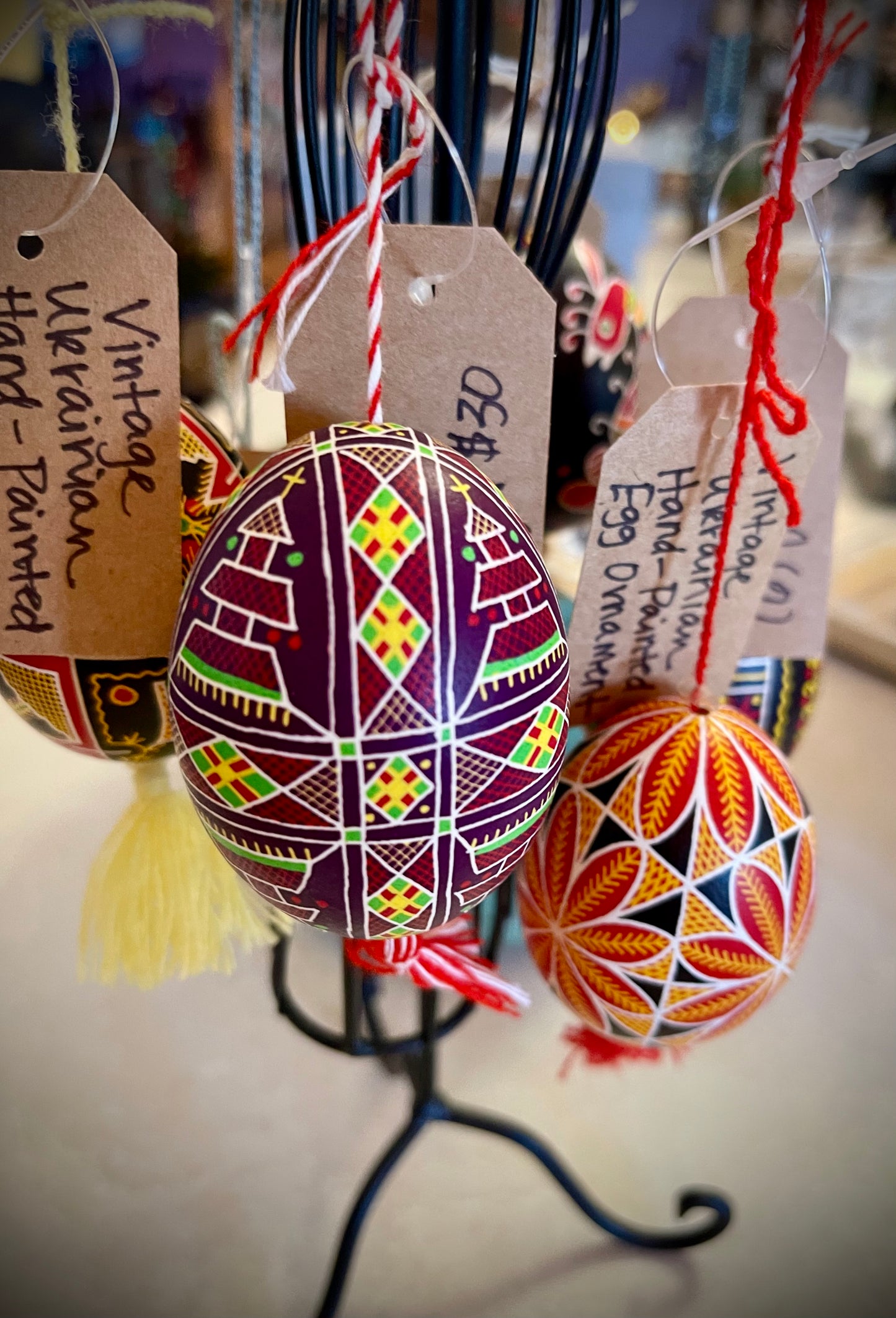 Ukrainian Hand-Painted Egg Ornaments (CW)