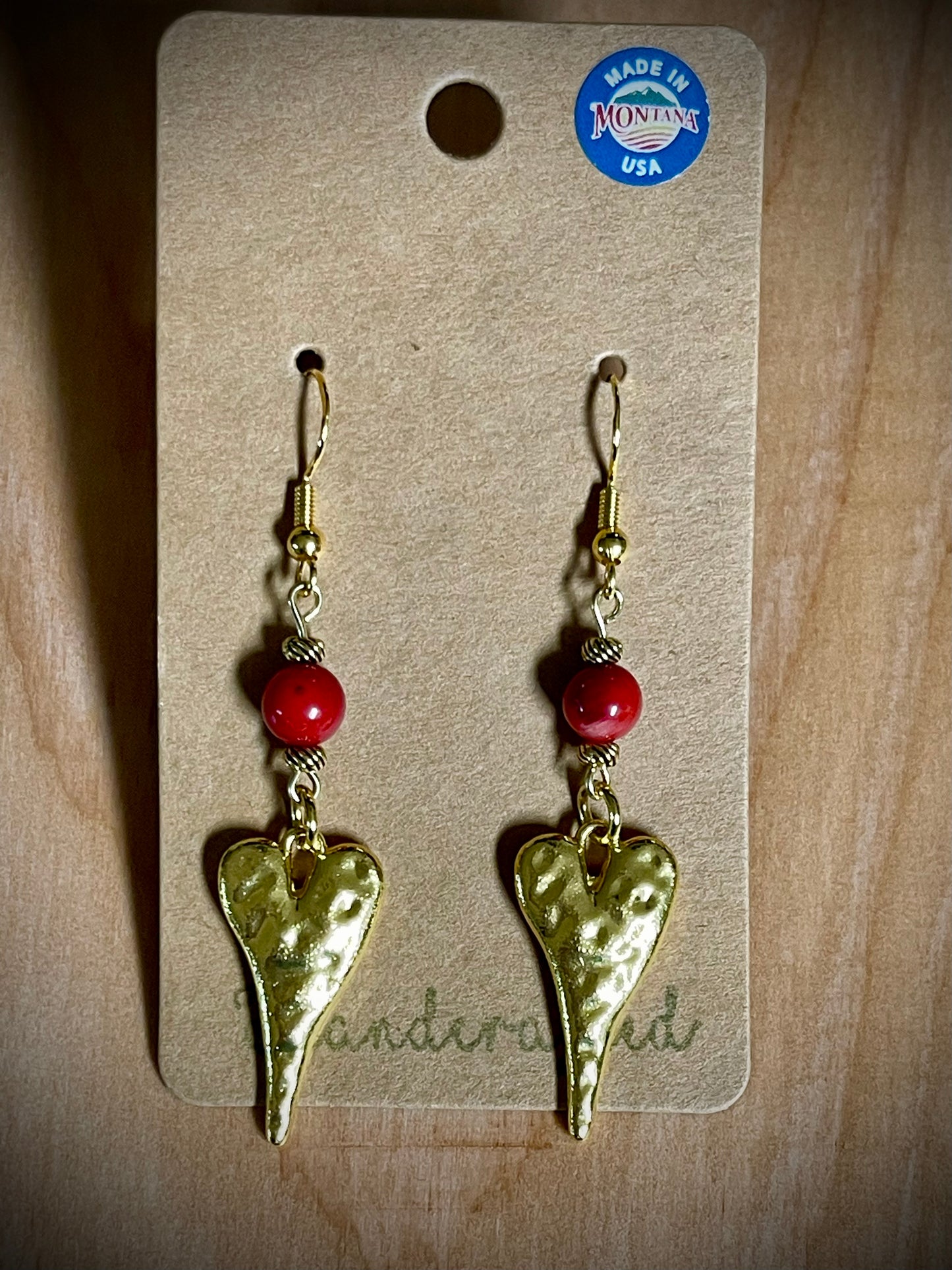 Hand-Beaded Earrings: Gold