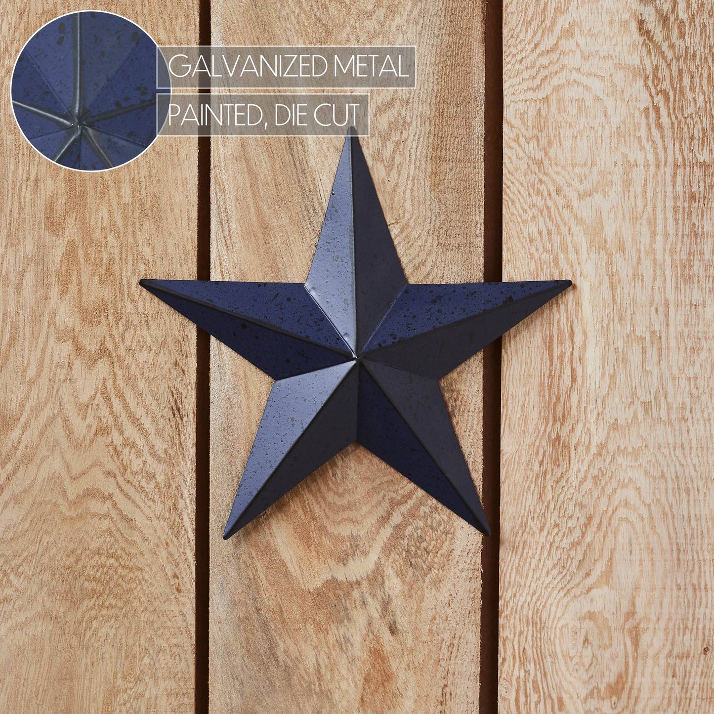 Faceted Metal Star Navy Wall Hanging (Medium)