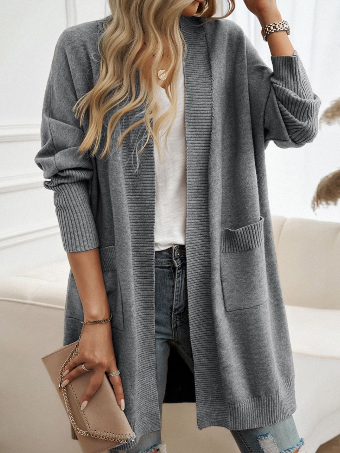 “Devine” Open Front Long Sleeve Cardigan (4 Color Options!!)