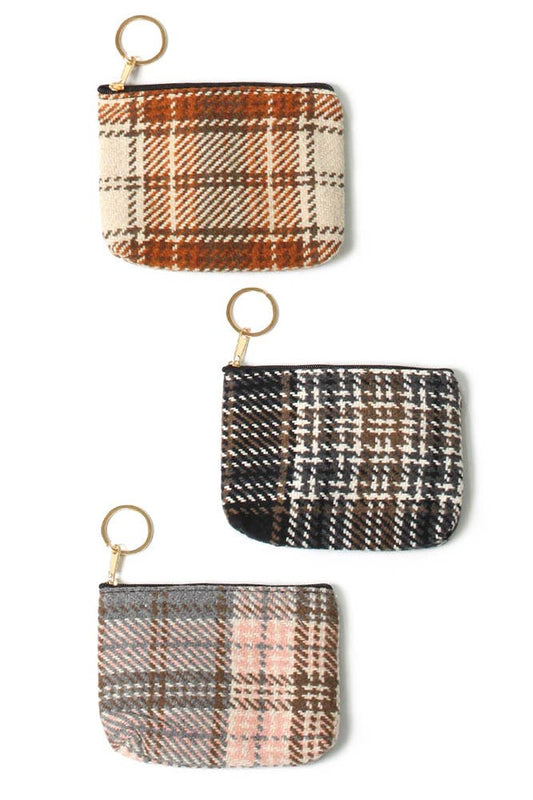 Plaid Check Pattern Coin Purse