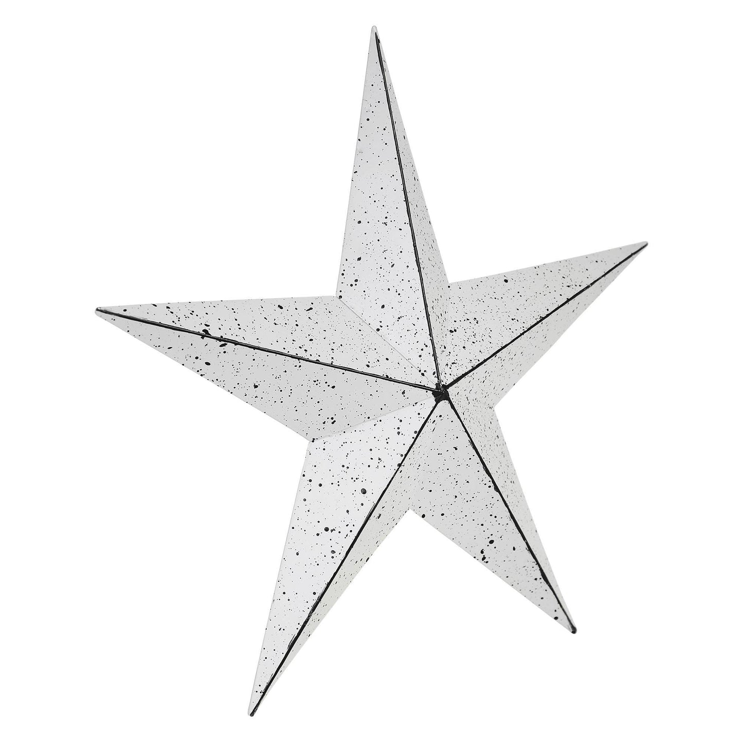 Colgante de pared blanco con estrella de metal facetado (grande)