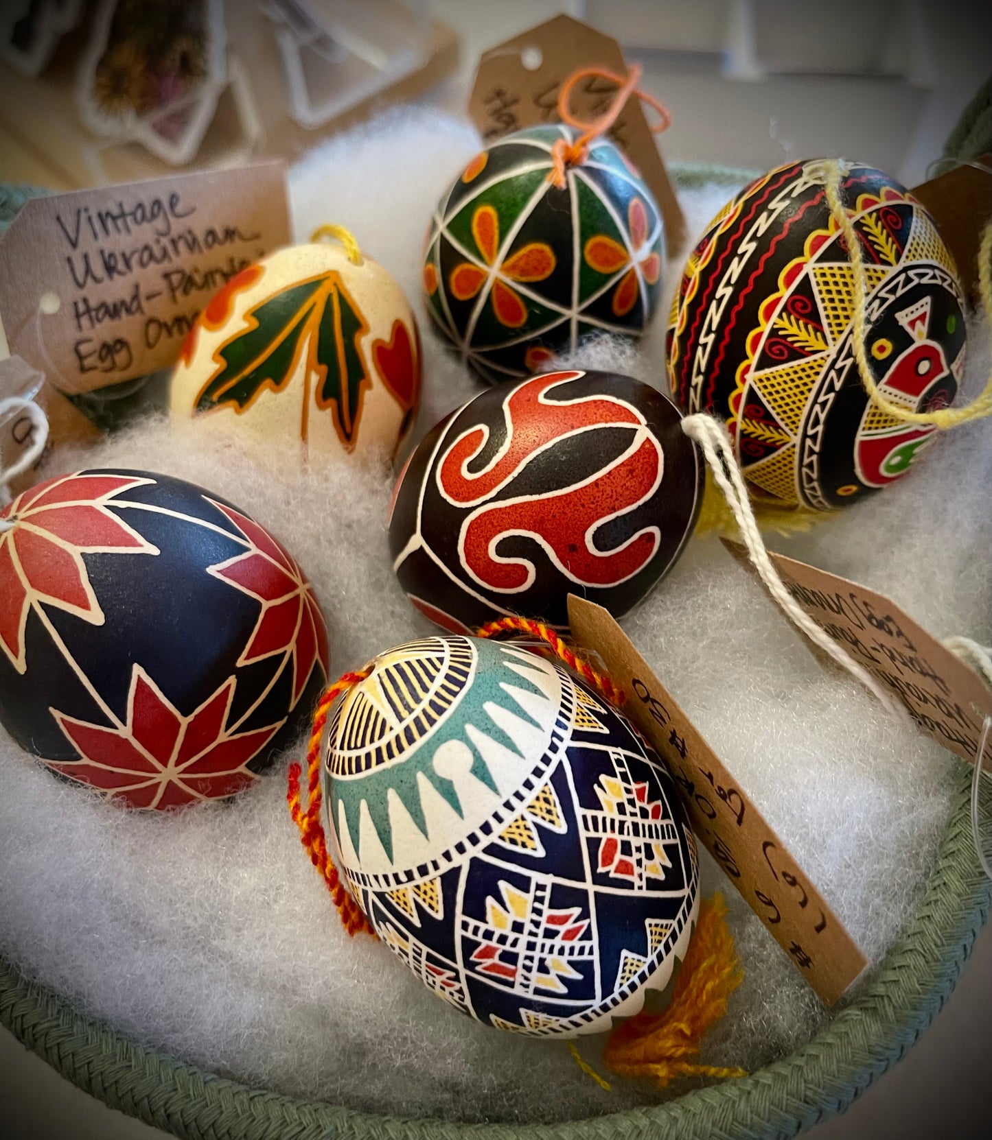 Ukrainian Hand-Painted Egg Ornaments (CW)