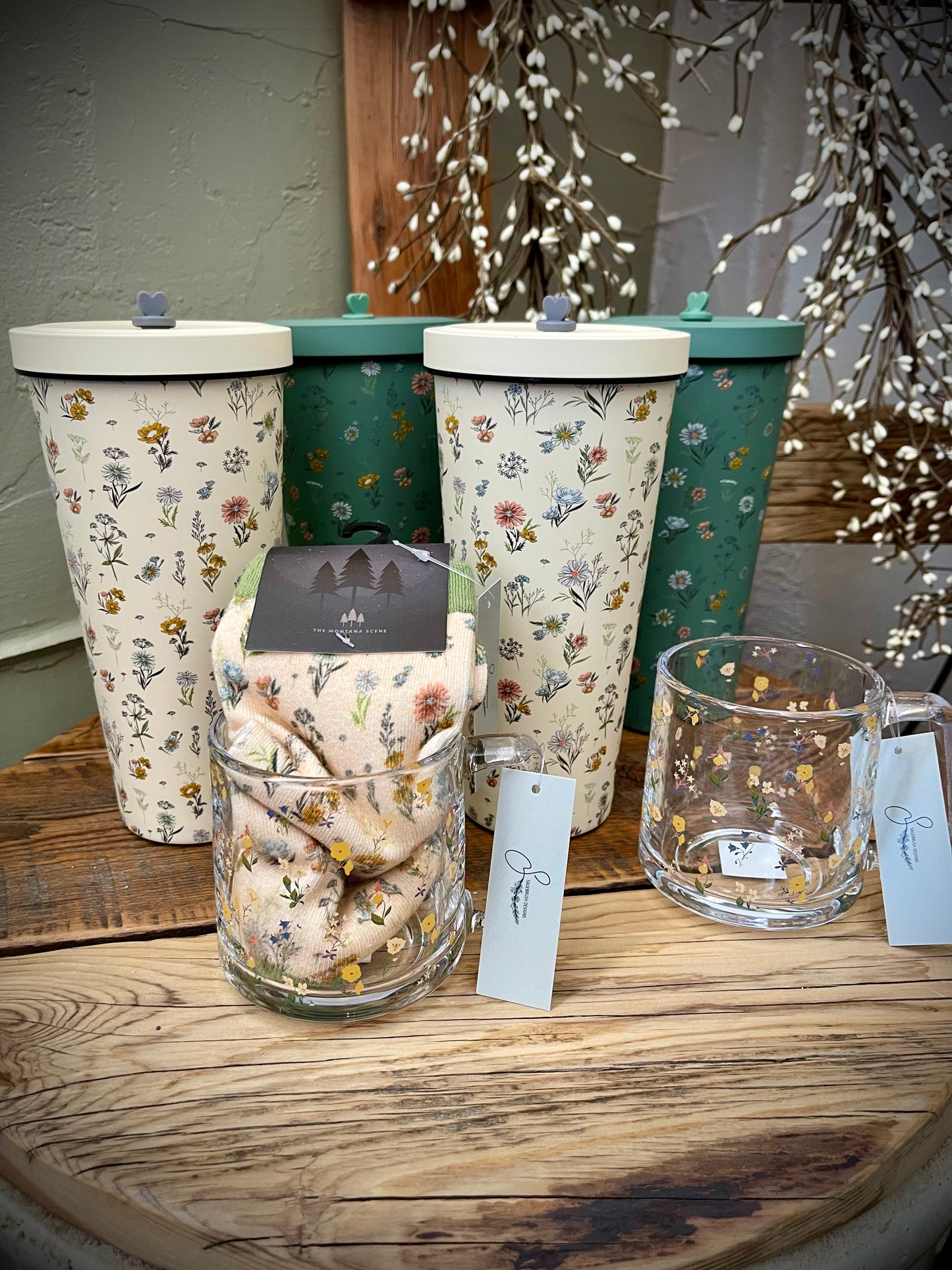 Mountain Wildflower Glass Mug