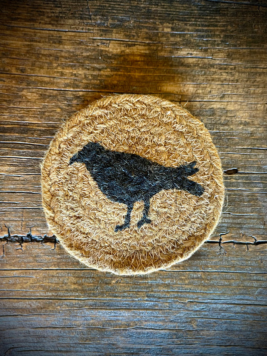 Heritage Farms Crow Jute Coaster (Set of 4)