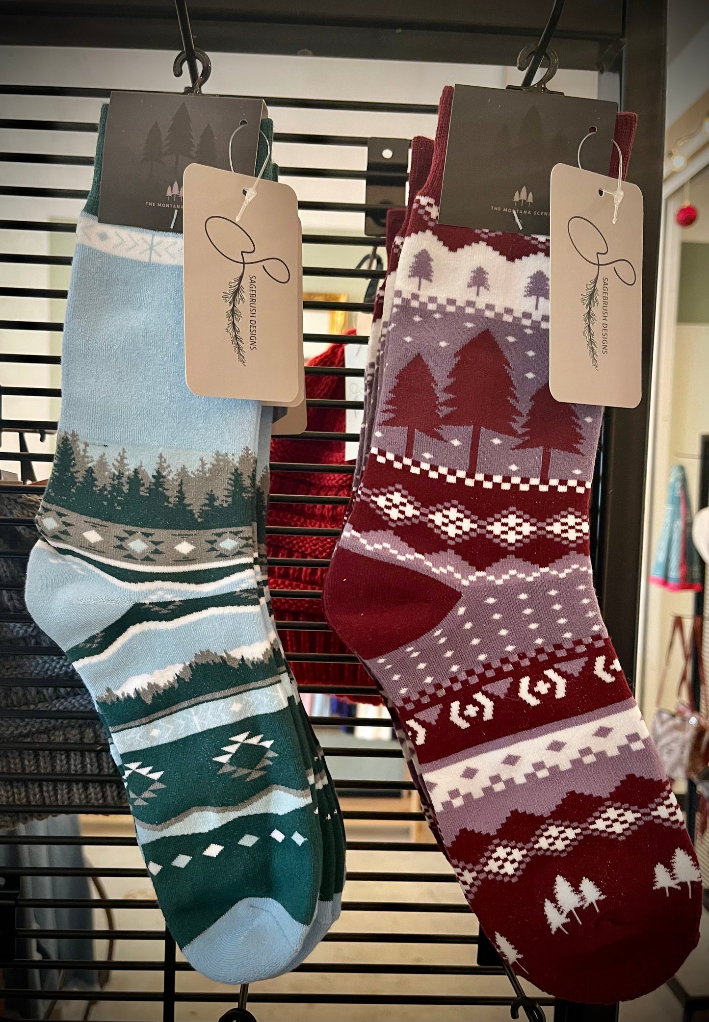 “Three Trees” Montana Unisex Socks - Plum