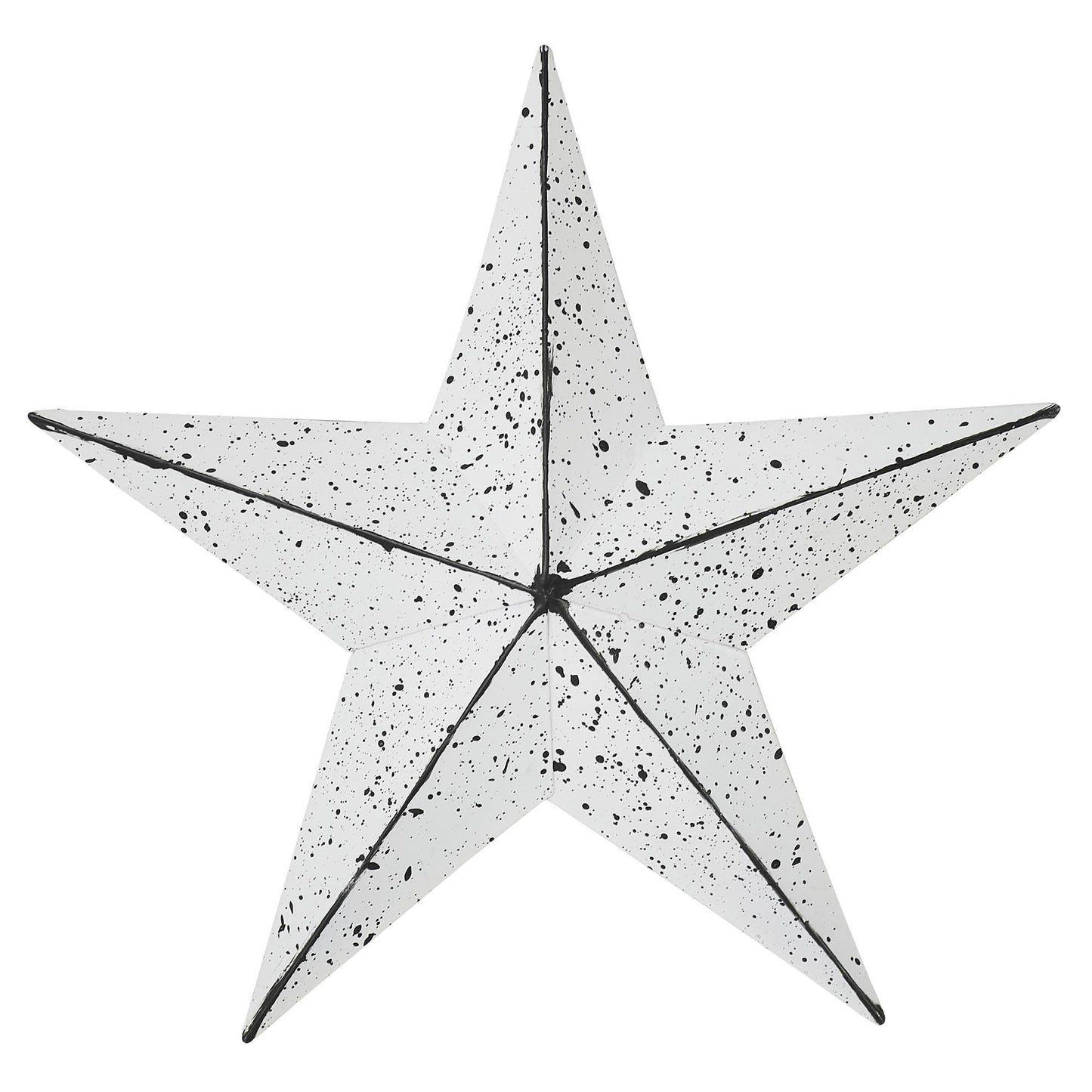 Colgante de pared blanco con estrella de metal facetado (mediano)