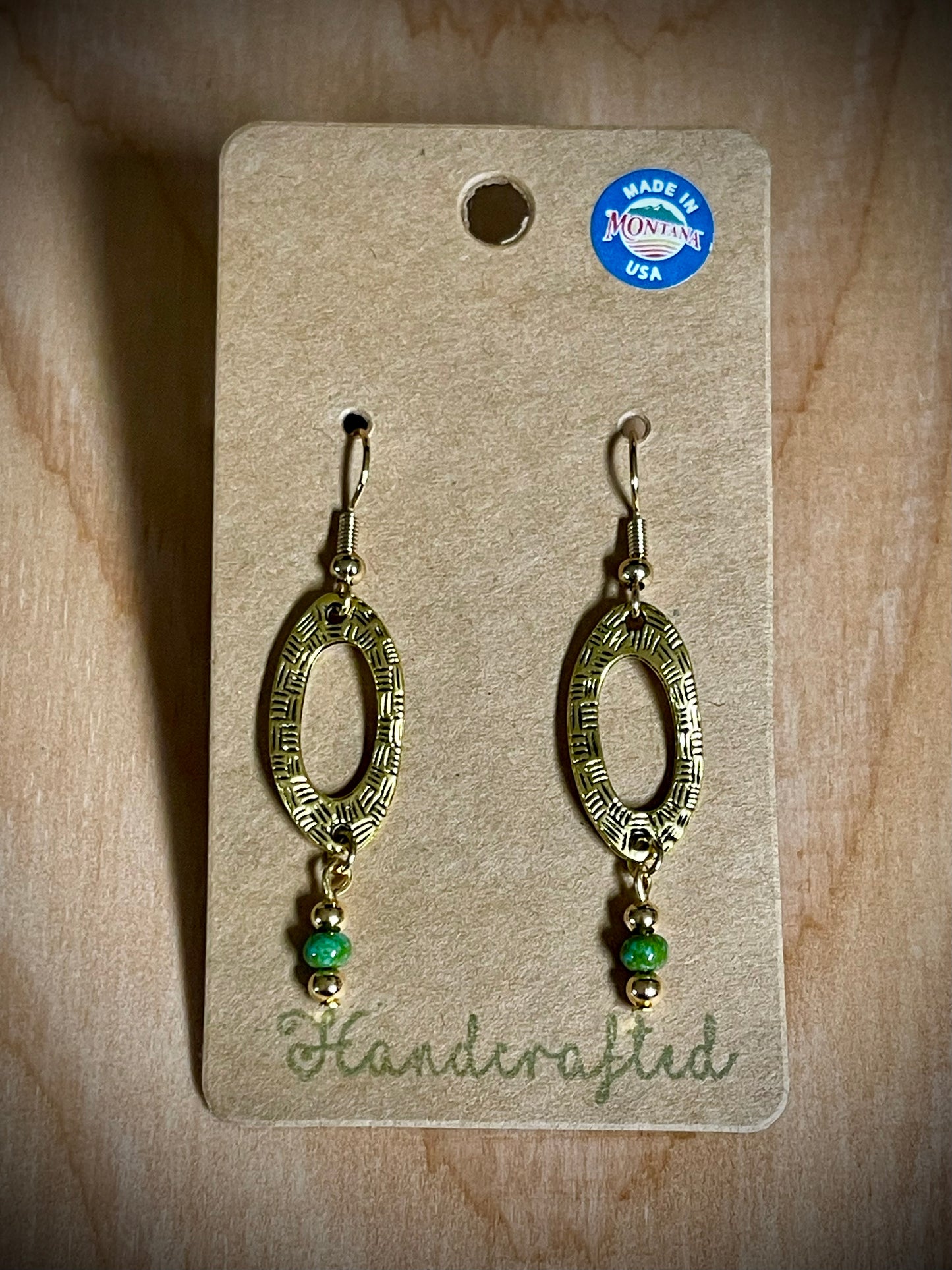 Hand-Beaded Earrings: Gold