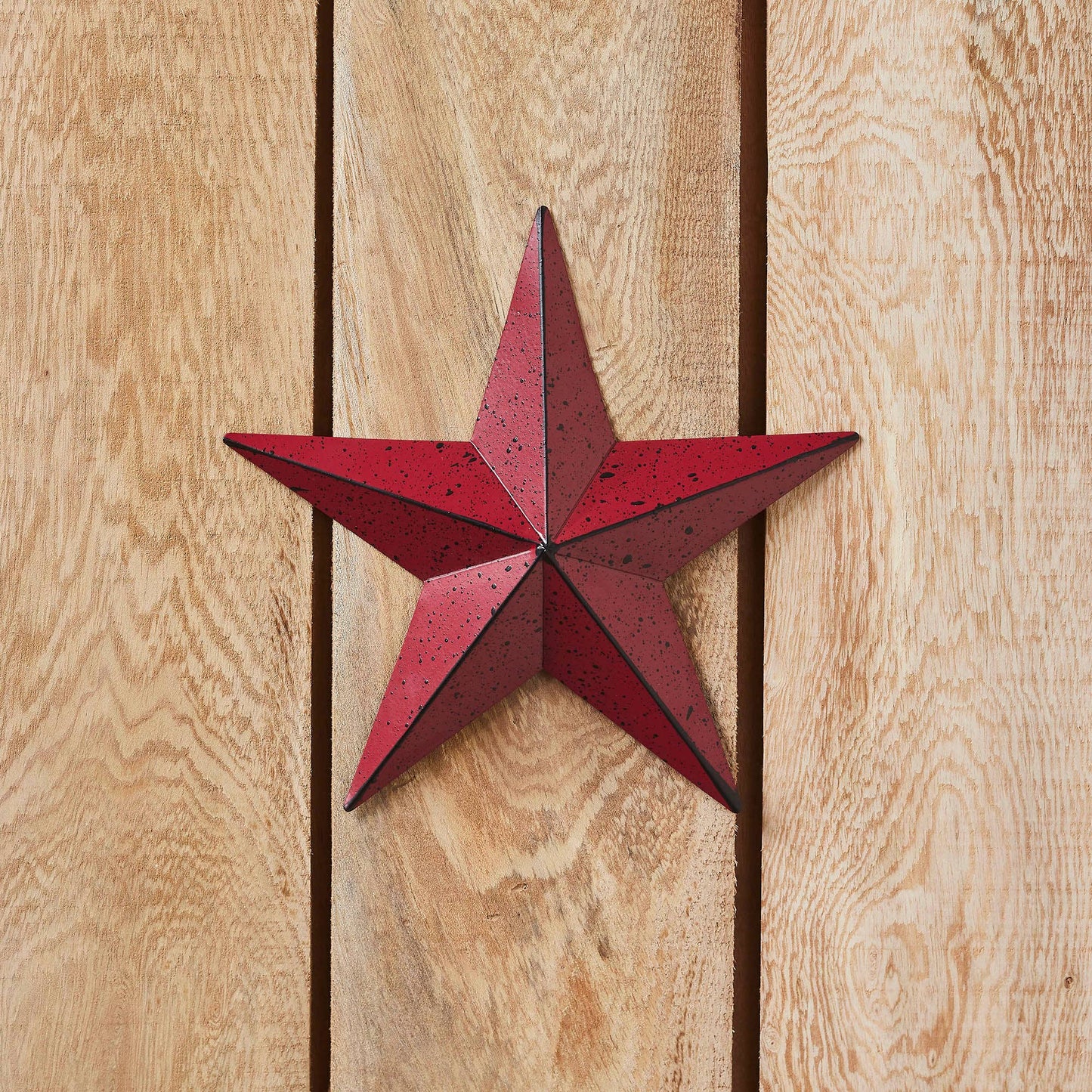 Colgante de pared rojo con estrella de metal facetado (mediano)