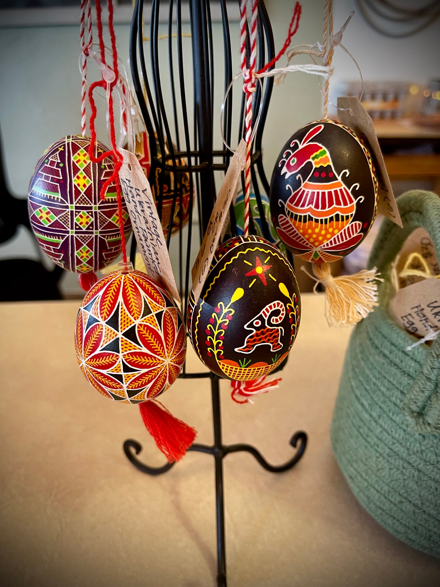 Ukrainian Hand-Painted Egg Ornaments (CW)