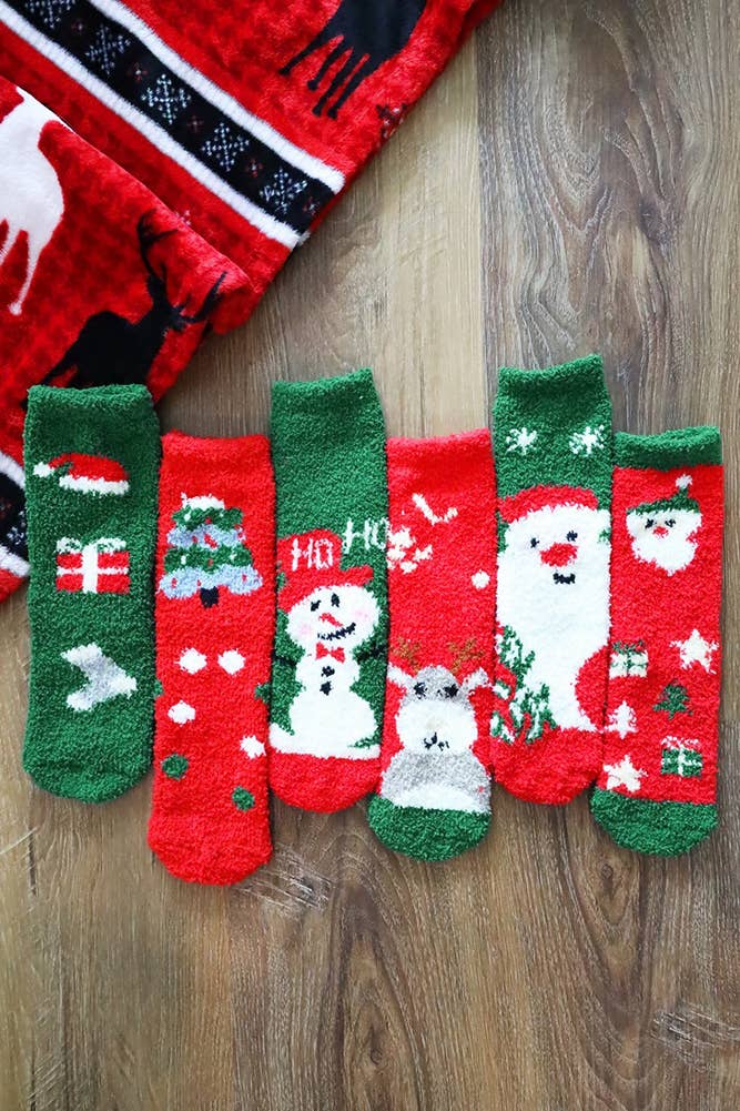 Christmas Holiday Fuzzy Socks Set