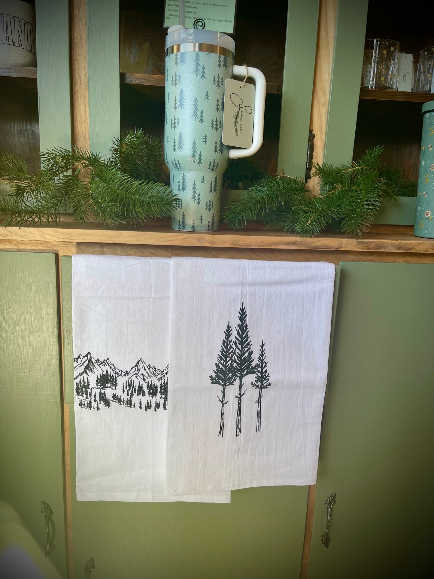 Montana Tea Towels- Rustic “Three Trees”