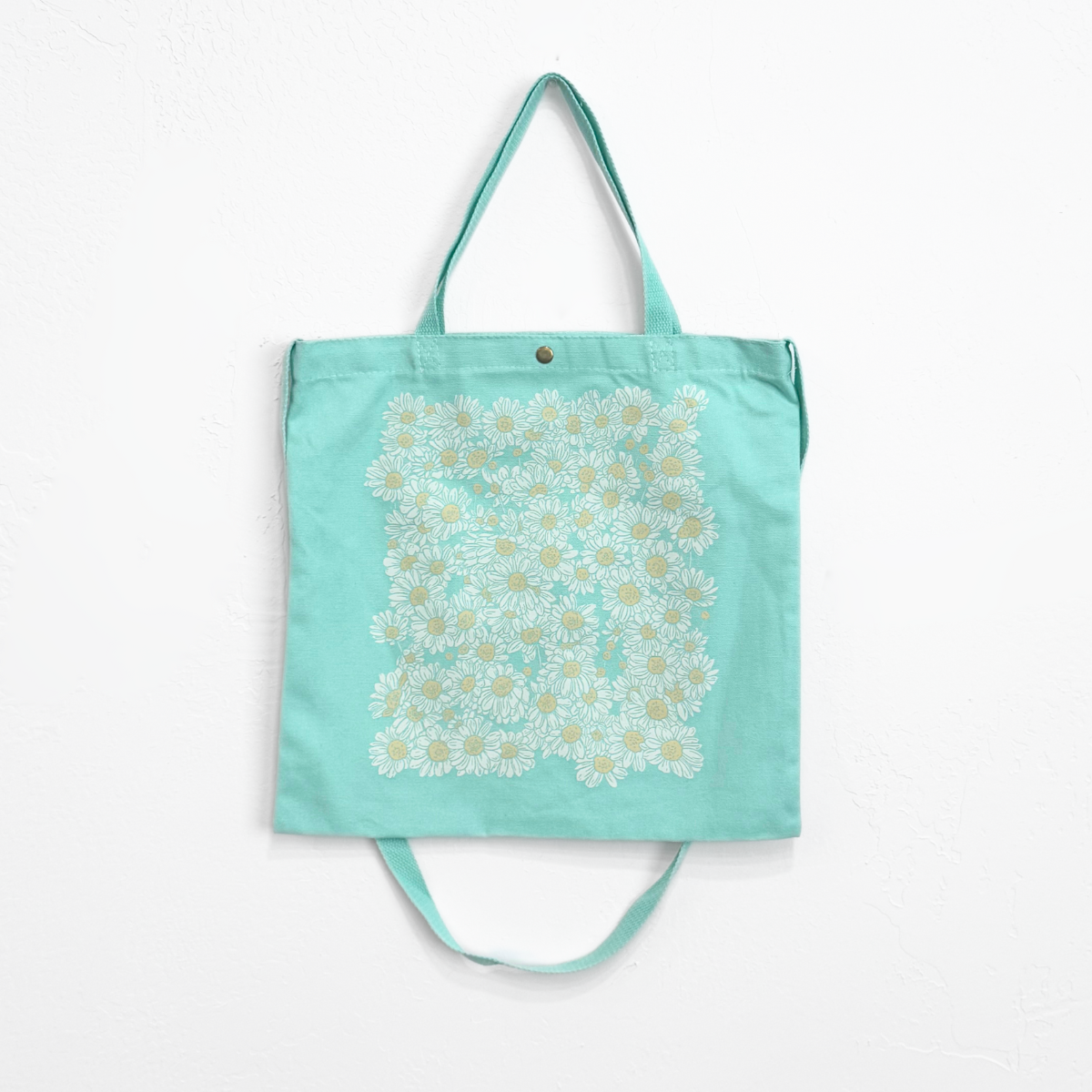 “Daisy Days” Canvas Tote - Mint