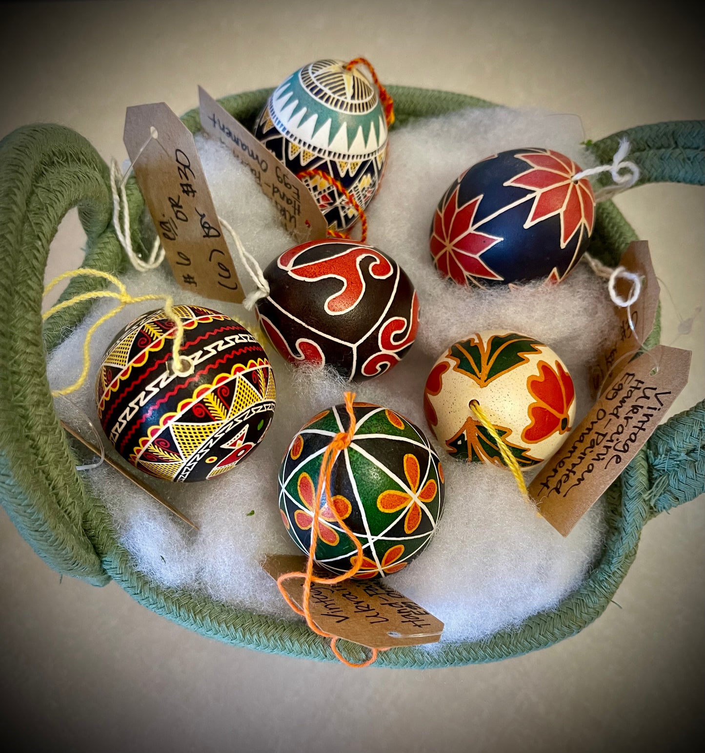 Ukrainian Hand-Painted Egg Ornaments (CW)