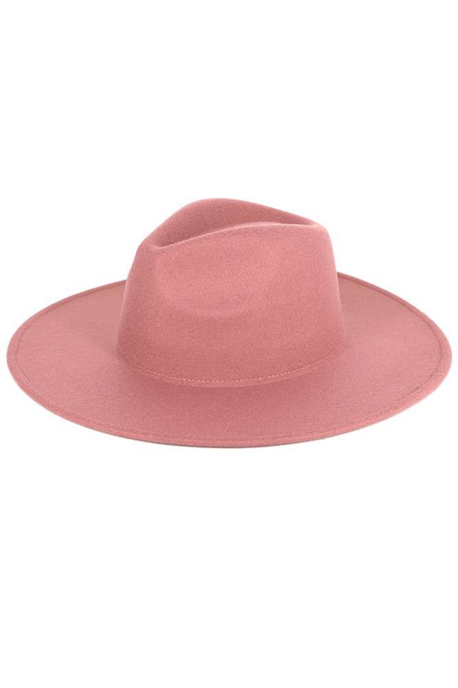 Solid Plain "Panama" Style Hat (3.75" Brim)