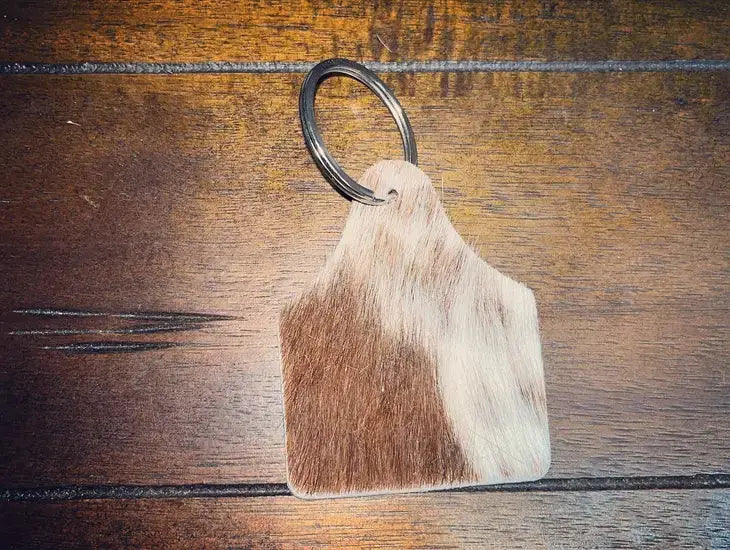 "Cowtag" Cowhide Keychain