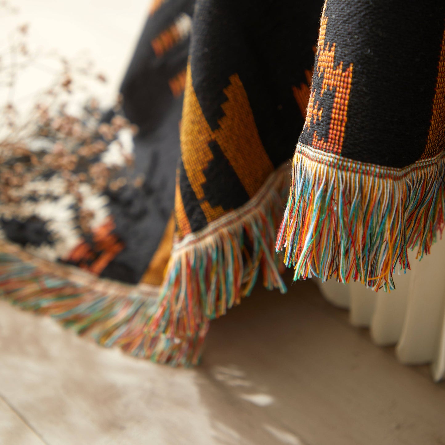 Jeté tissé « Boho Aztec » (3 couleurs disponibles)