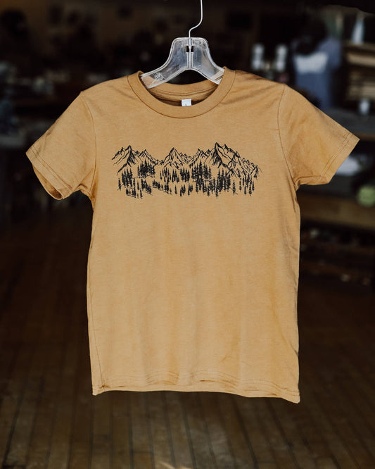 T-shirt pour enfants Mountain Sketch - Camel