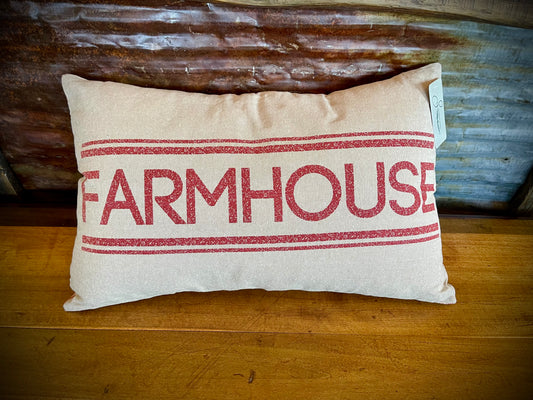 Red “Farmhouse” Pillow