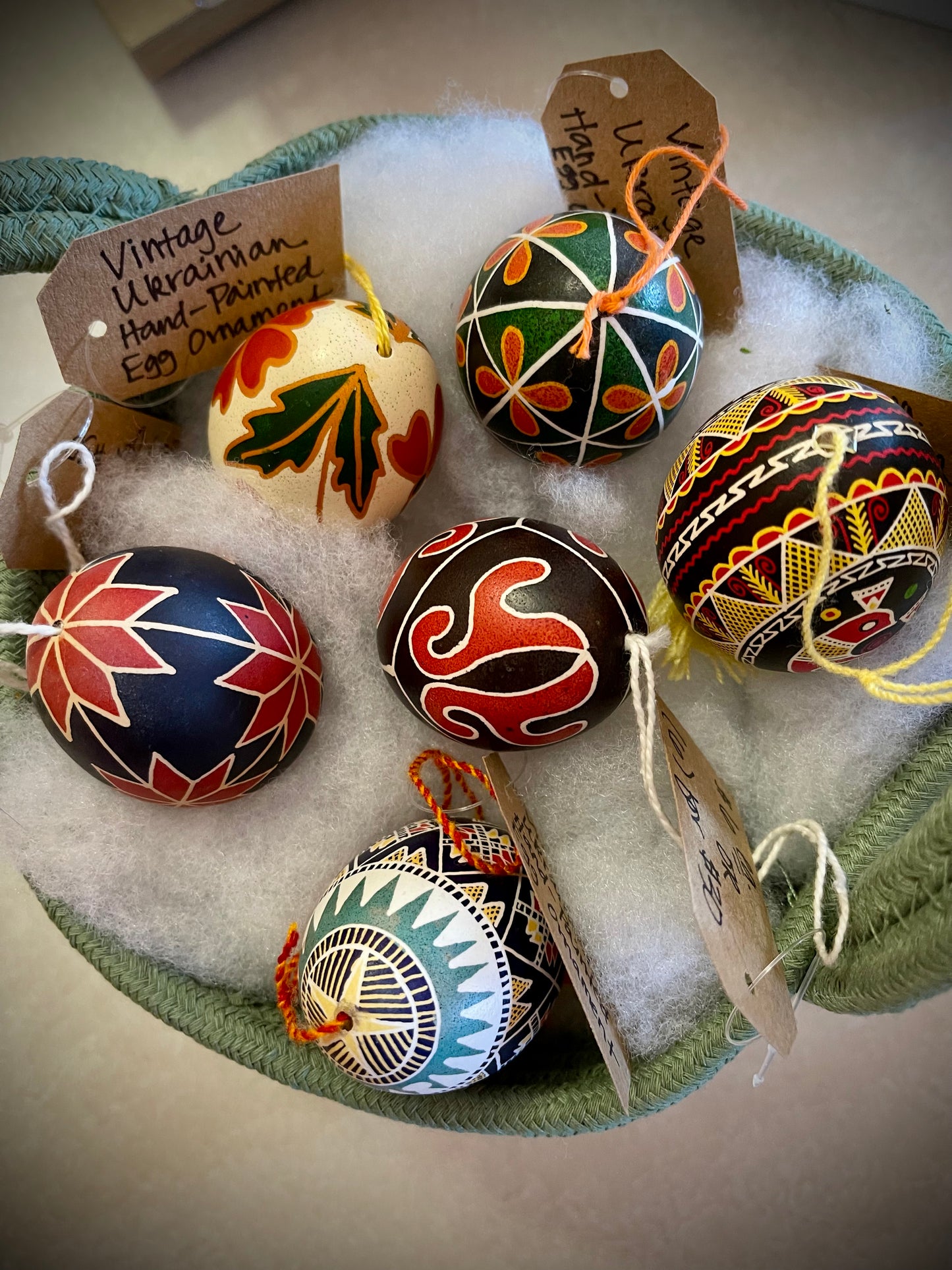 Ukrainian Hand-Painted Egg Ornaments (CW)