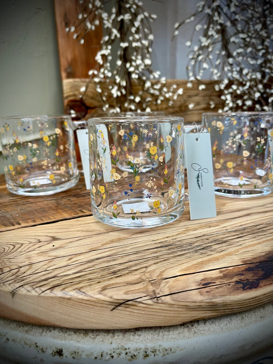 Mountain Wildflower Glass Mug