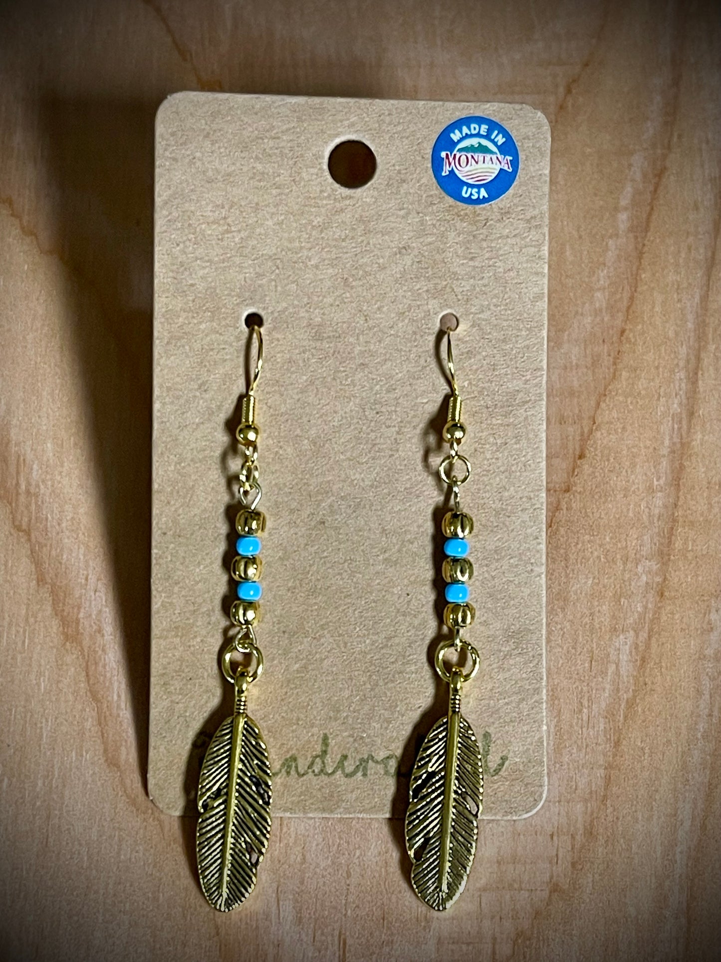 Hand-Beaded Earrings: Gold