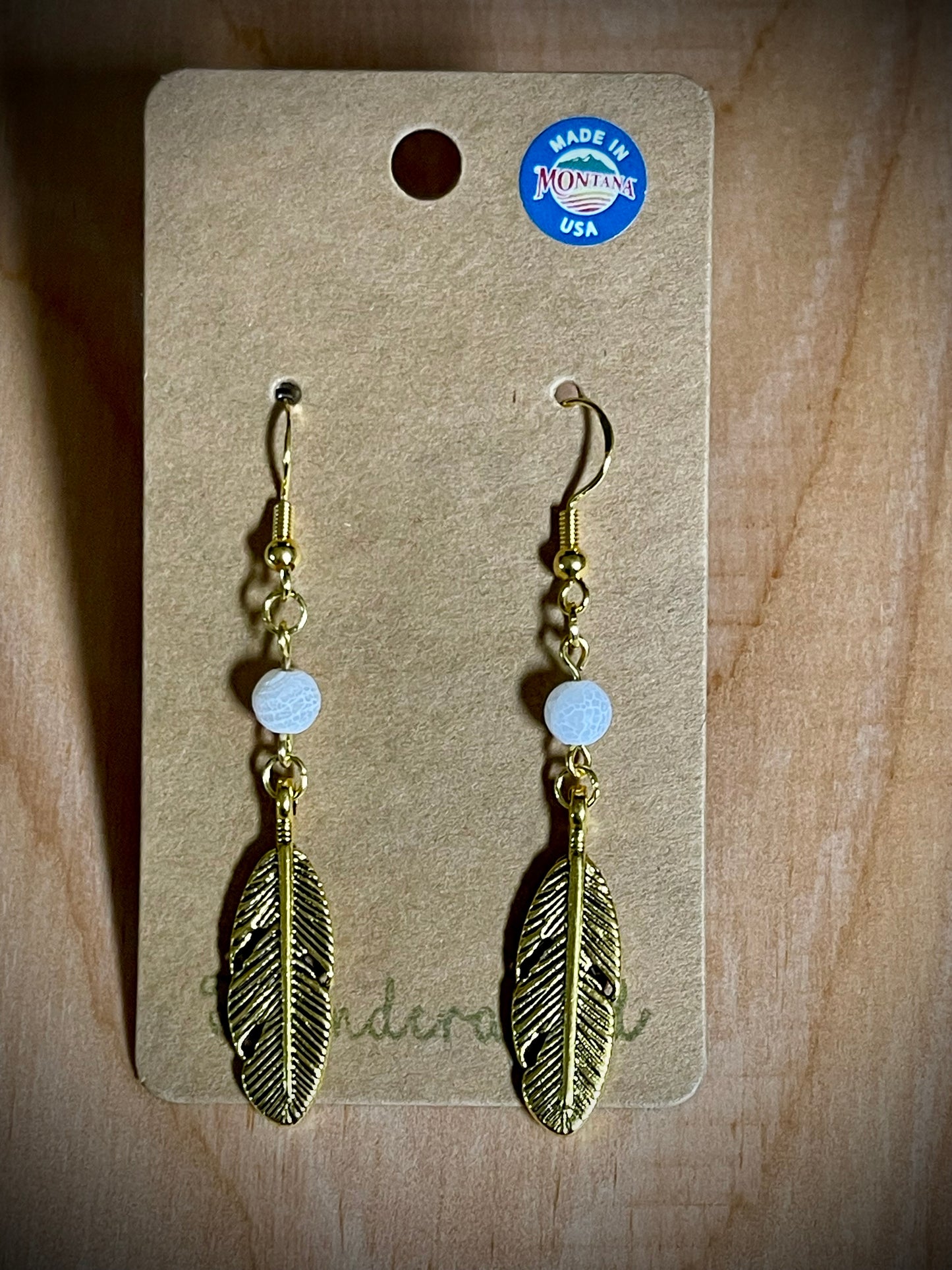 Hand-Beaded Earrings: Gold