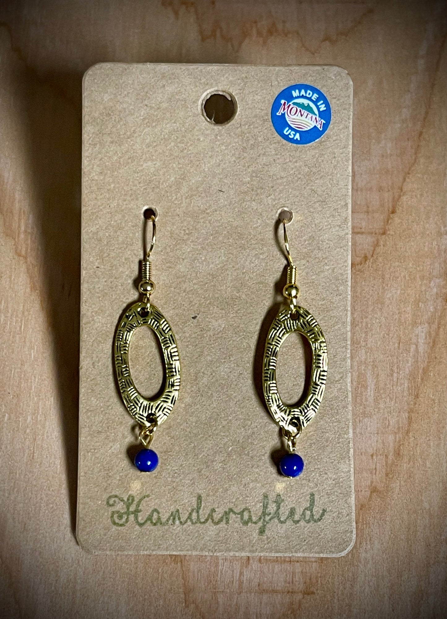 Hand-Beaded Earrings: Gold