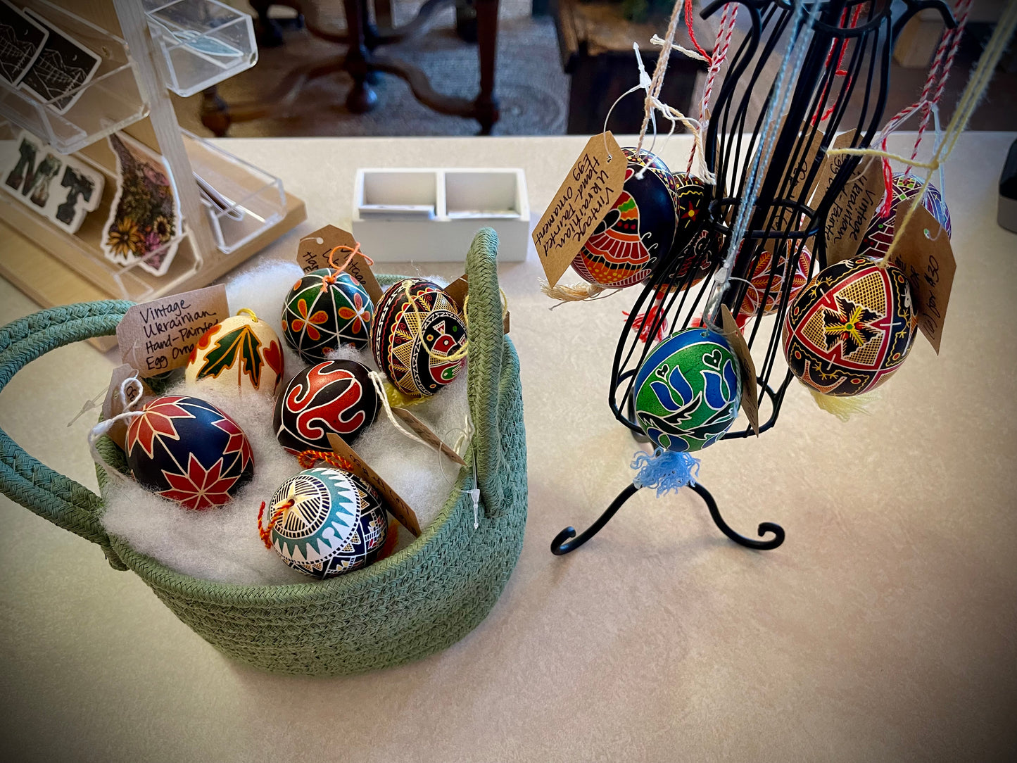 Ukrainian Hand-Painted Egg Ornaments (CW)