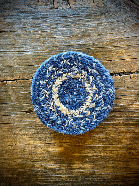 “Great Falls” Blue Jute Coaster (Set of 4)