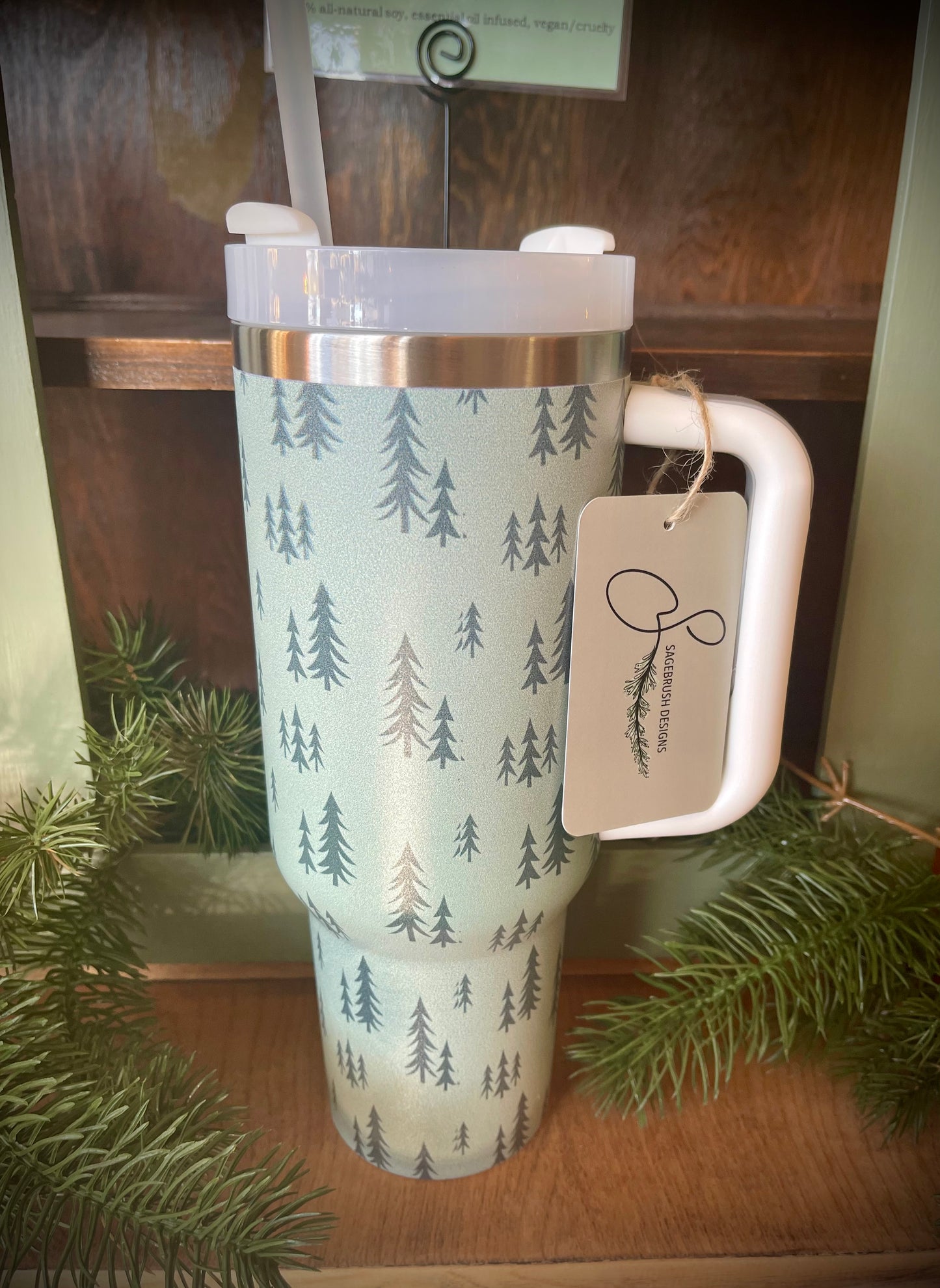 Pine Trees Travel Tumbler