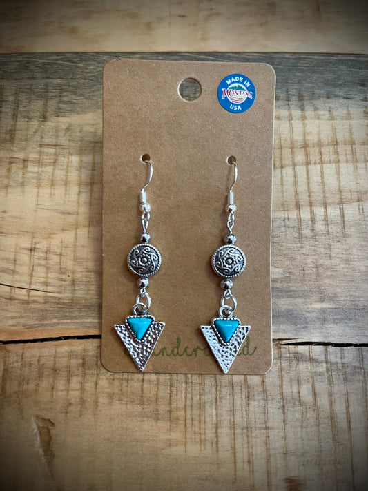 Hand-Beaded Earrings: Silver (2)