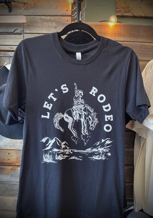 “Let's Rodeo” Unisex Tee- Black