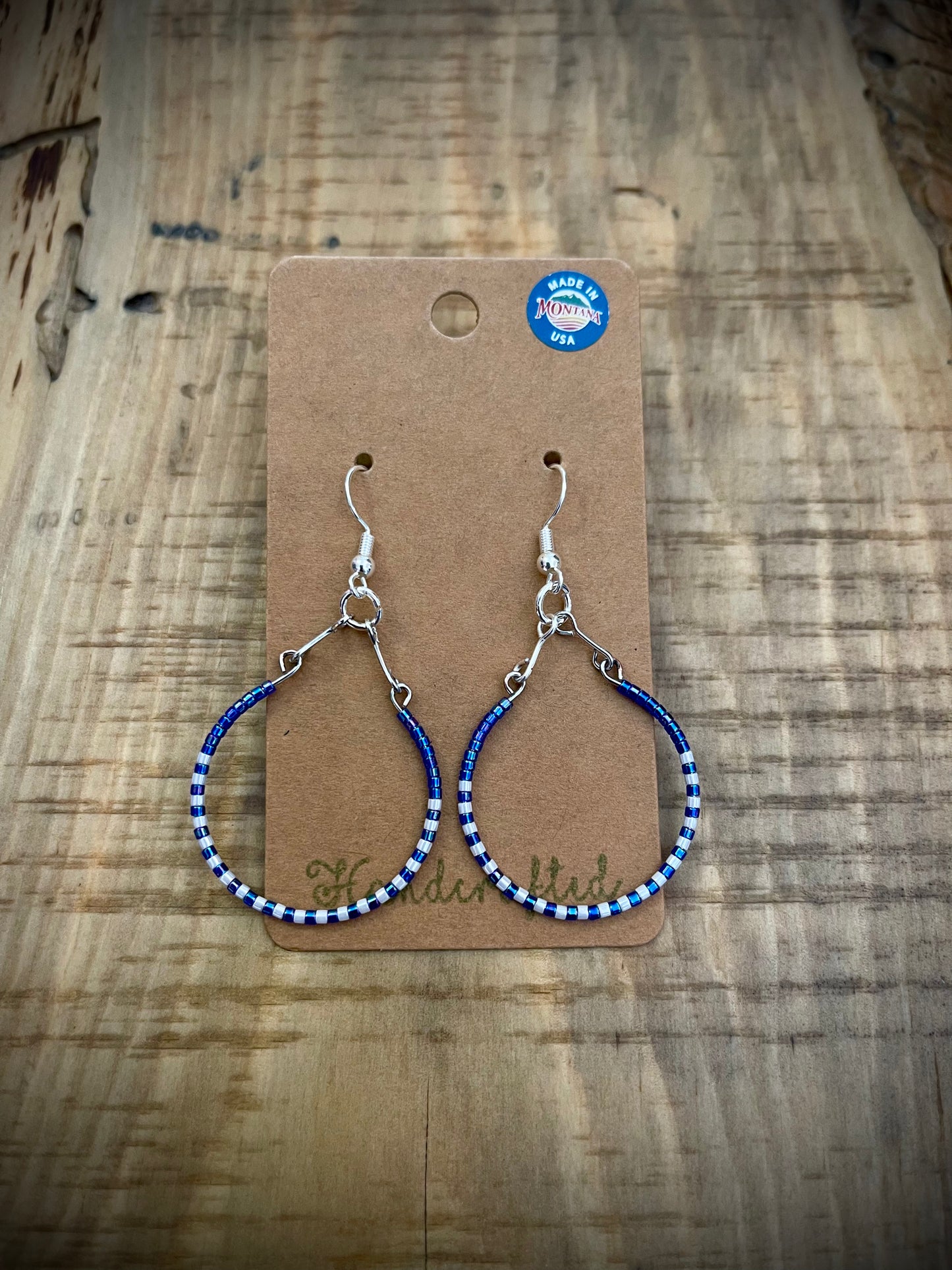 Boucles d'oreilles perlées à la main : Argent