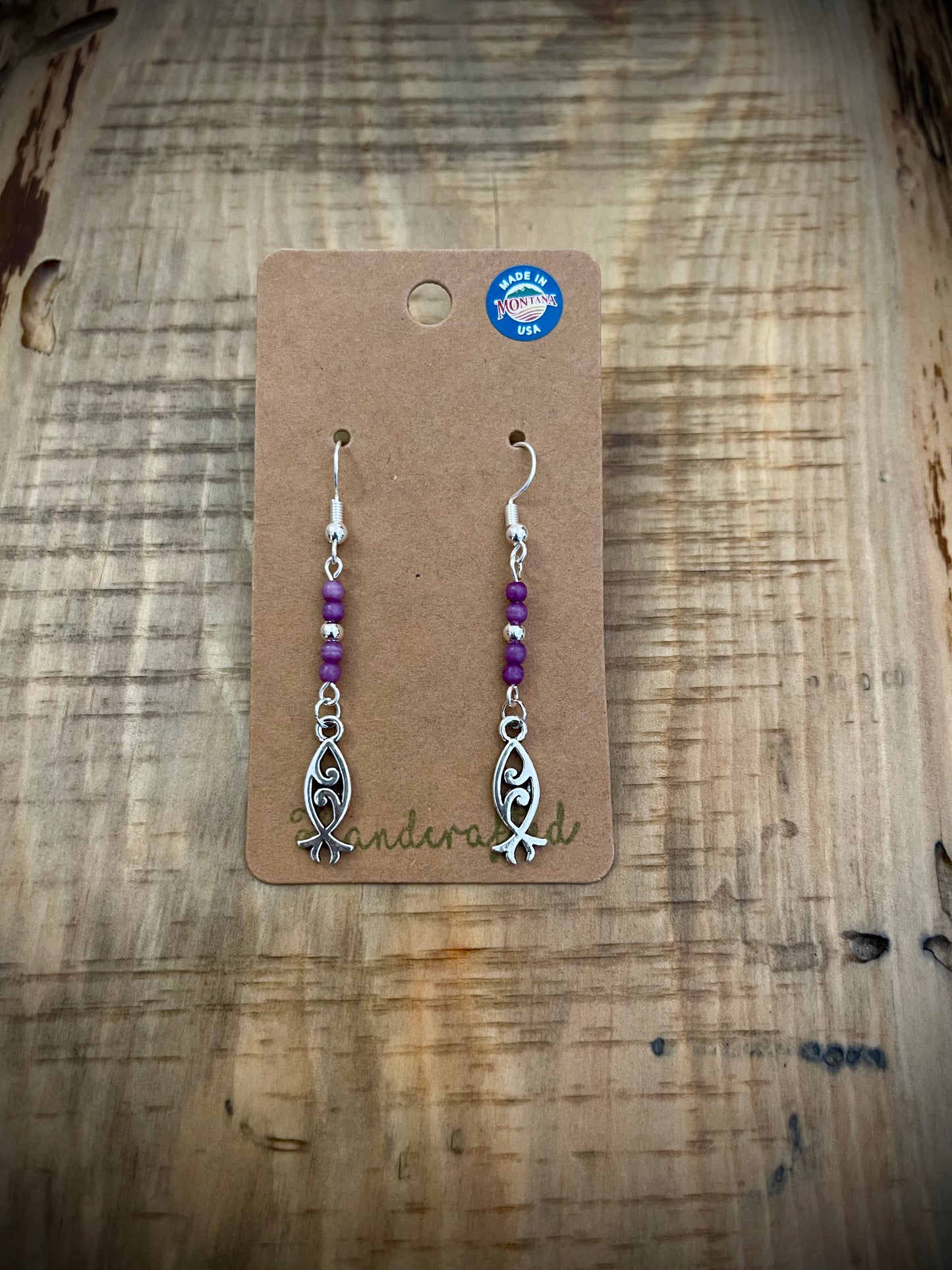 Boucles d'oreilles perlées à la main : Argent