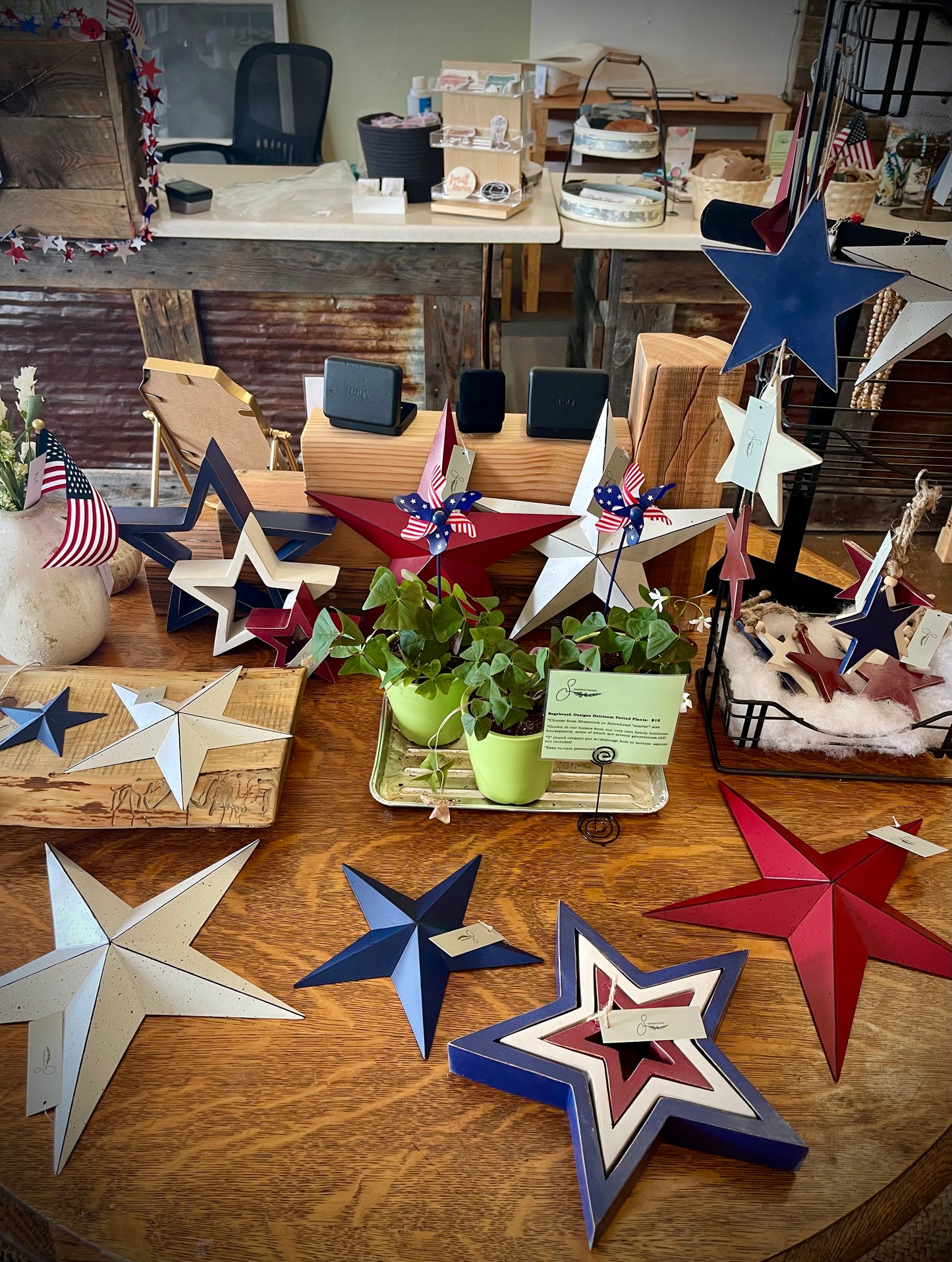 Faceted Metal Star Navy Wall Hanging (Small)