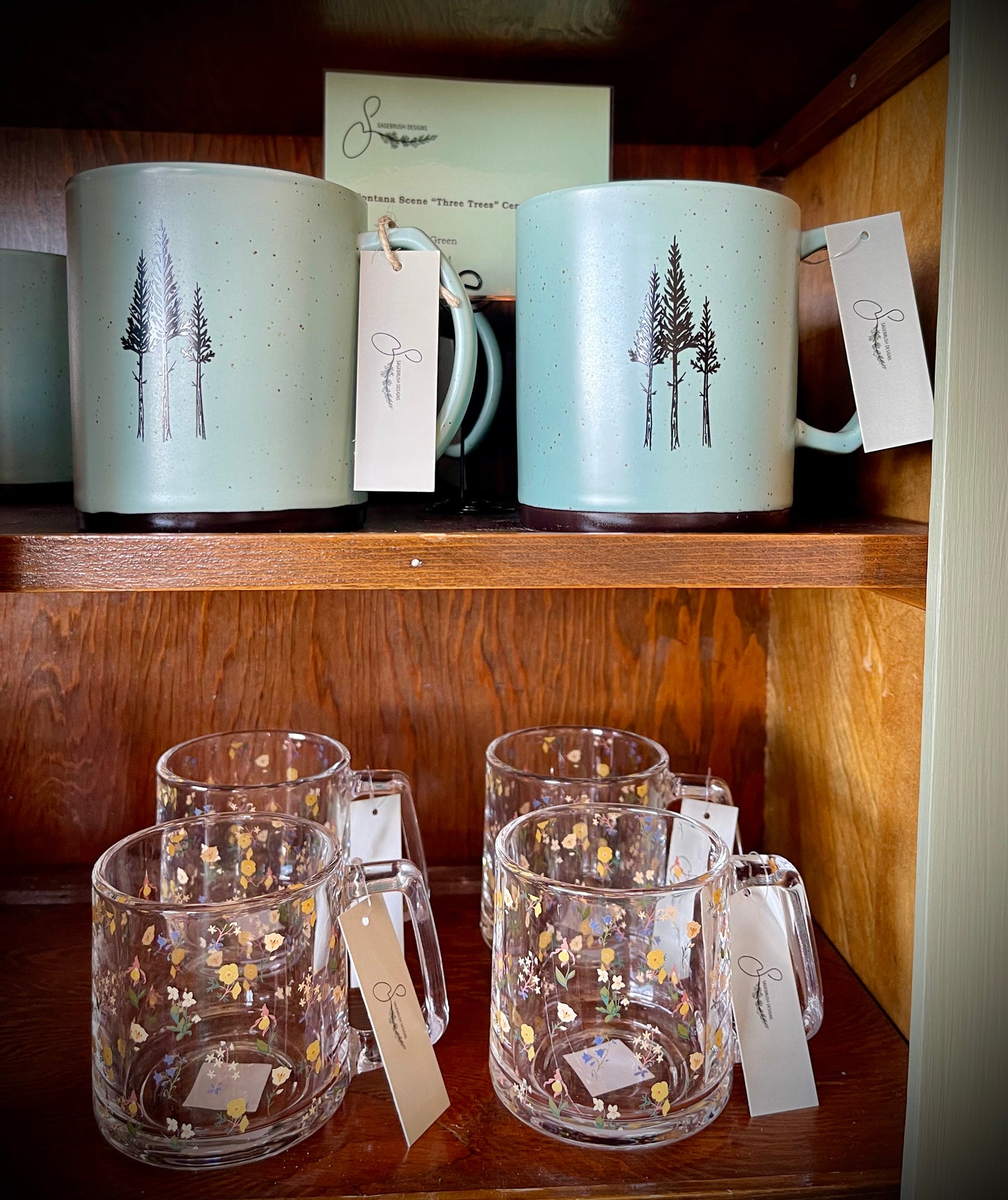 Mountain Wildflower Glass Mug