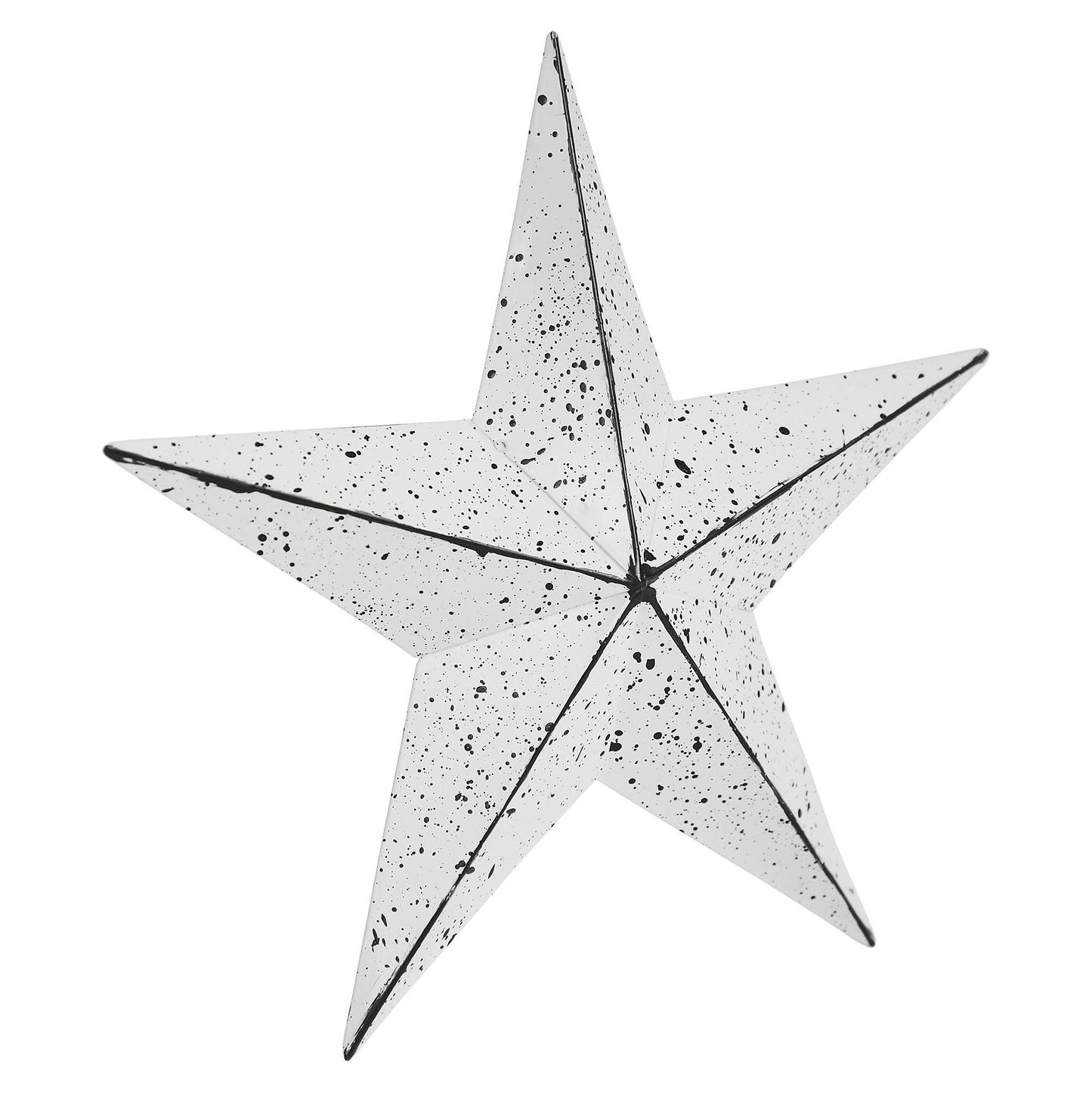 Colgante de pared blanco con estrella de metal facetado (mediano)