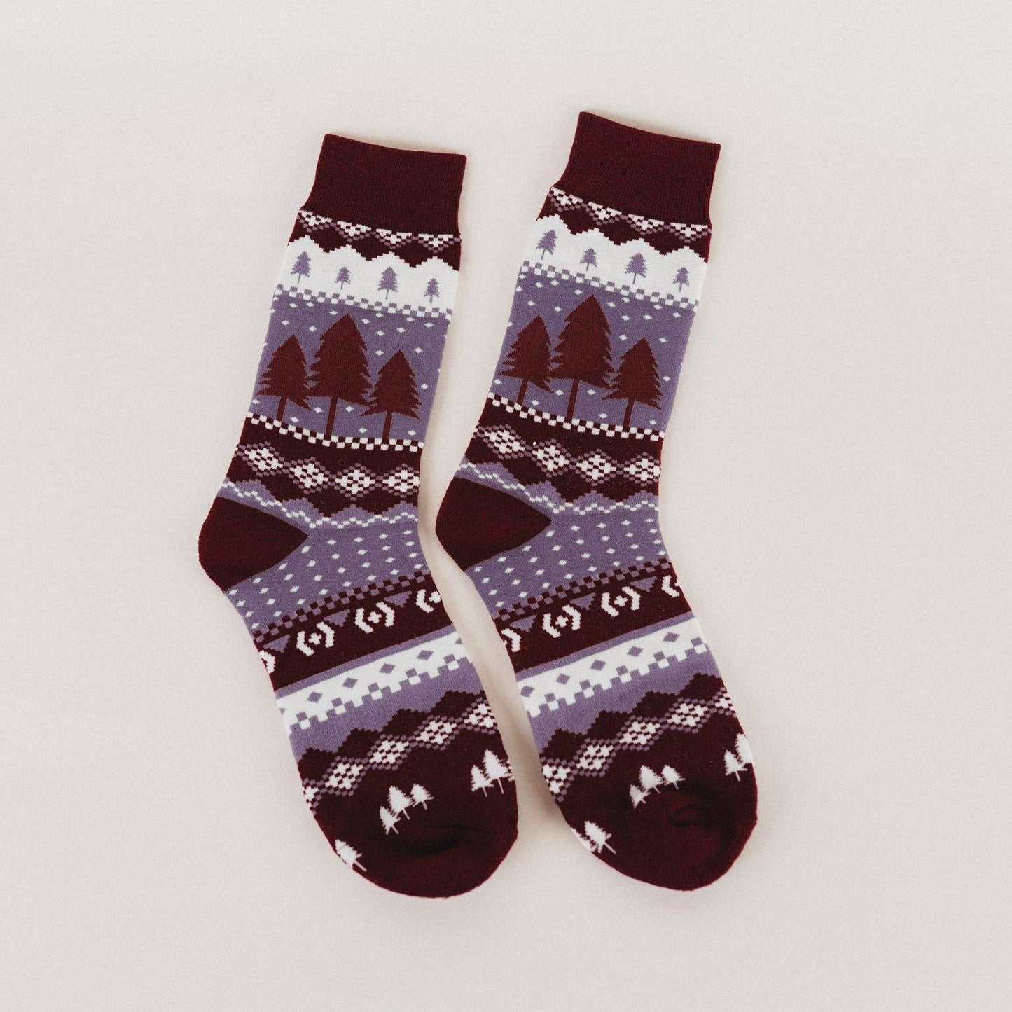 “Three Trees” Montana Unisex Socks - Plum