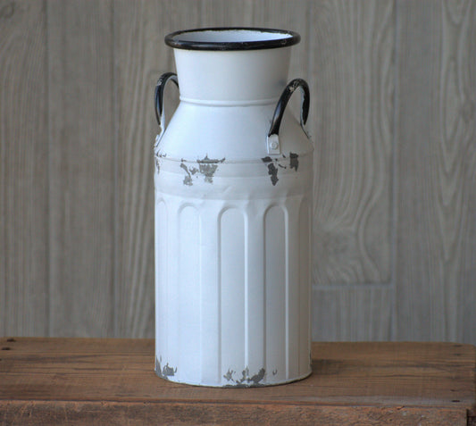 White Milk Can Decor Vase