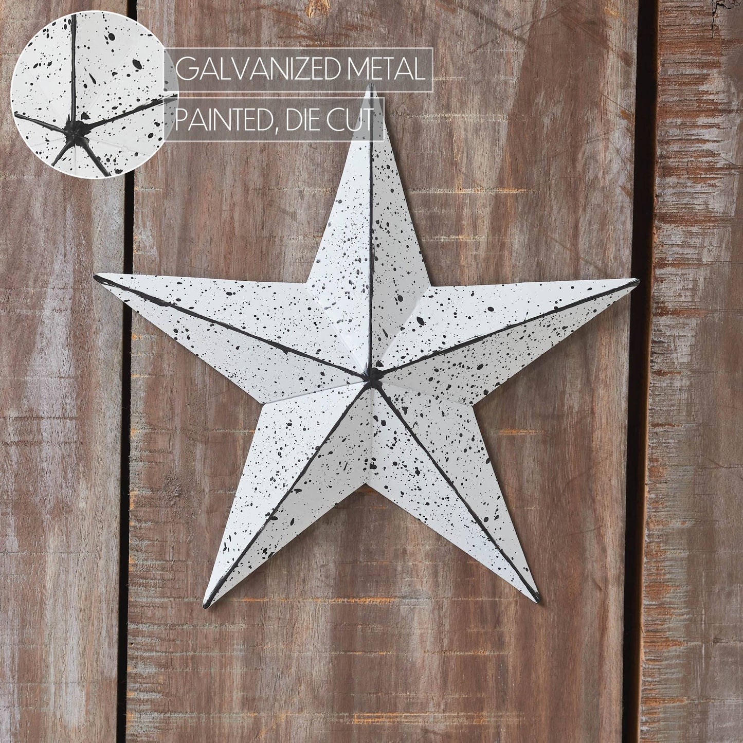 Colgante de pared blanco con estrella de metal facetado (mediano)