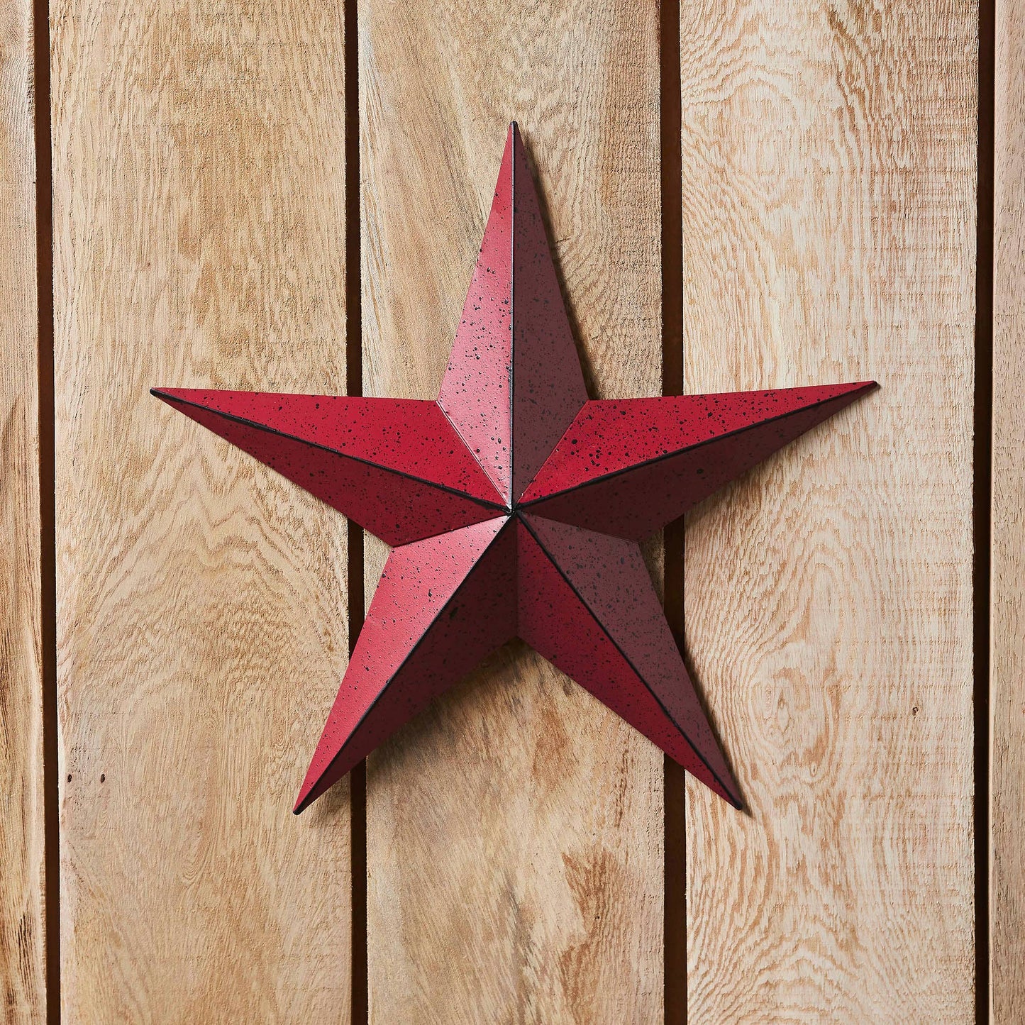 Colgante de pared rojo con estrella de metal facetado (grande)