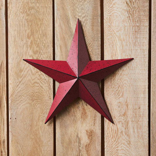 Faceted Metal Star Red Wall Hanging (Large)