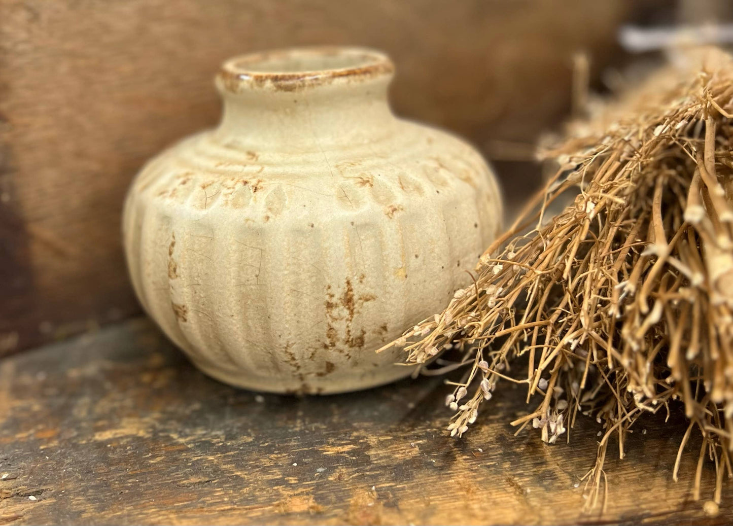 Florero con acabado envejecido (corto)