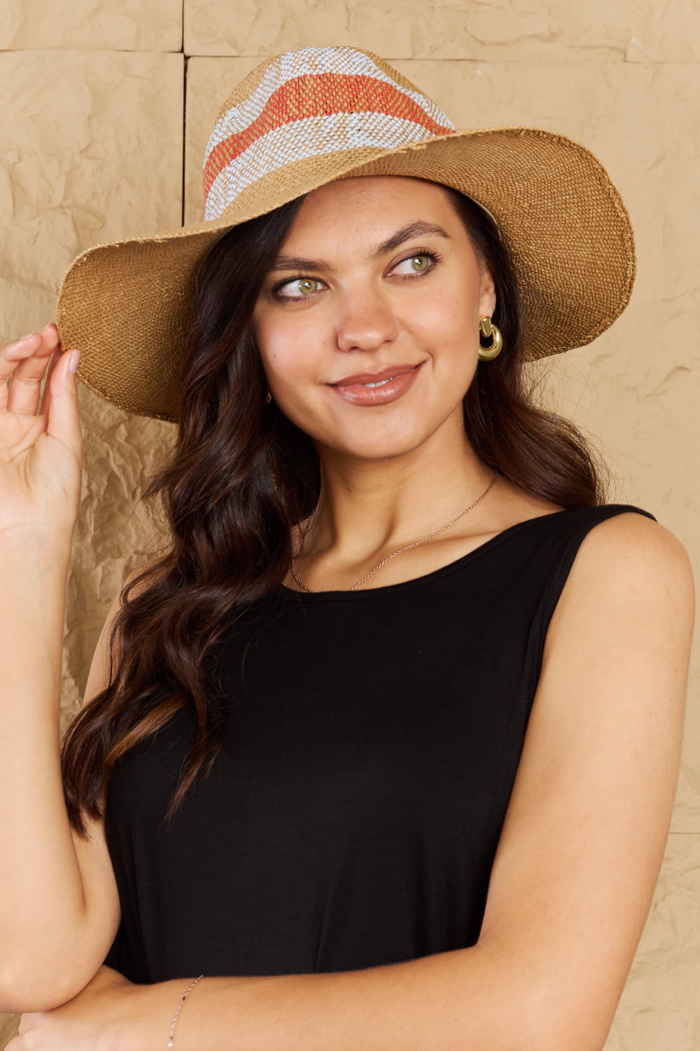 Striped Straw Sun Hat