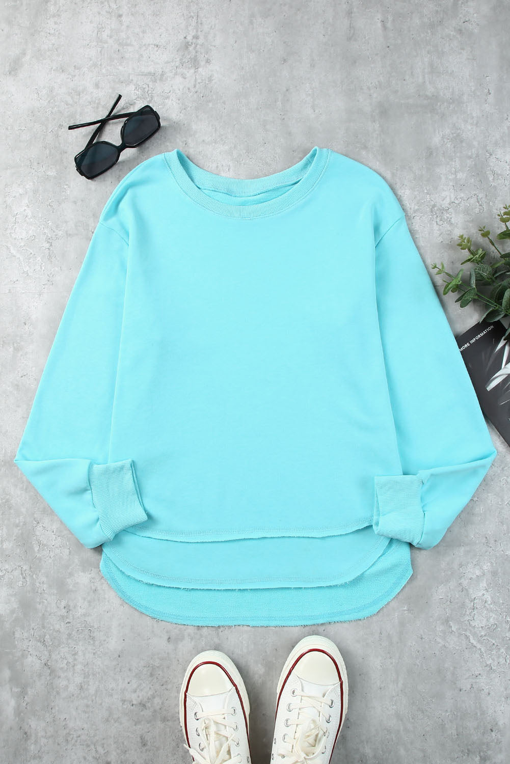 Side Slit Drop Shoulder Sweatshirt (9 colors available)