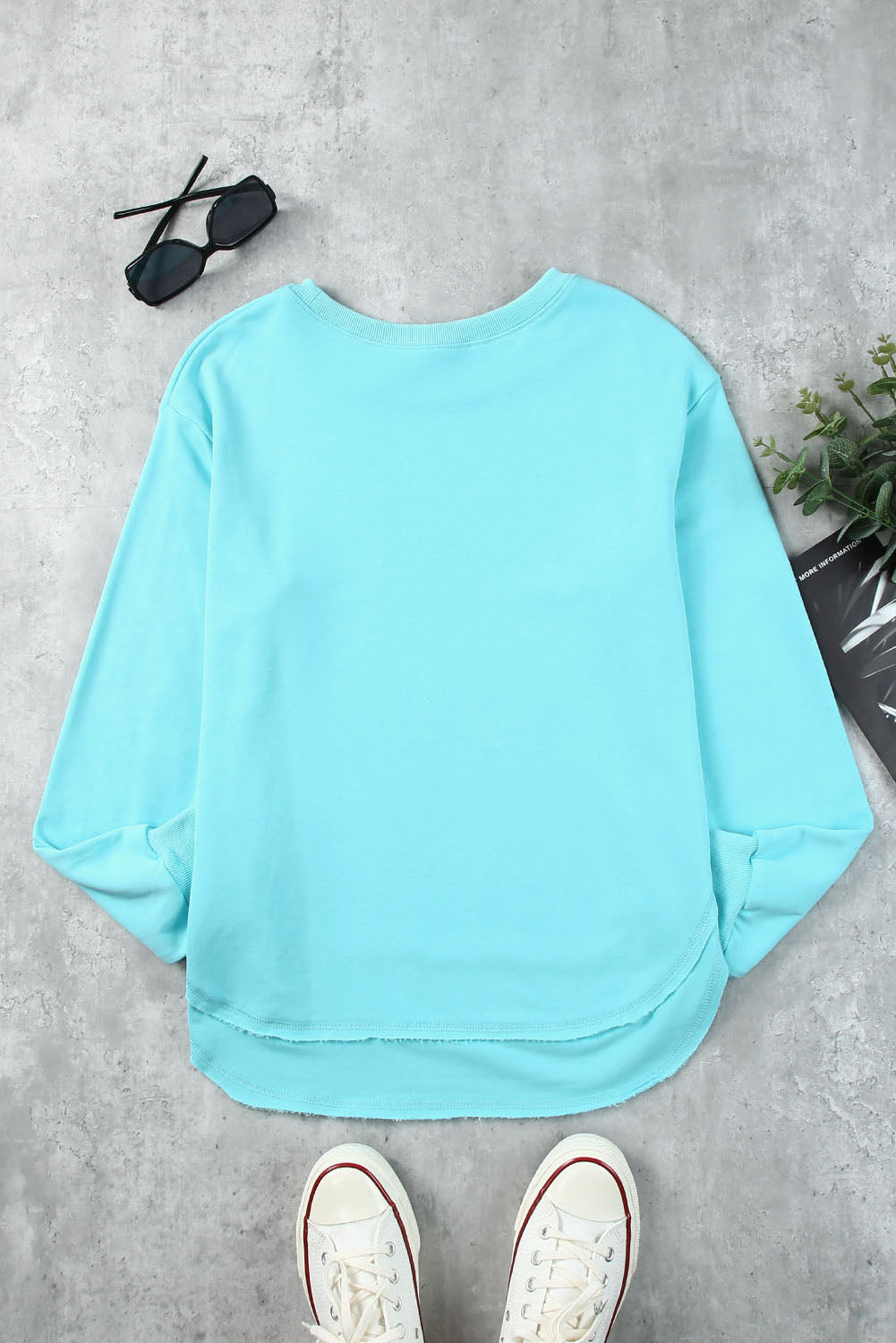 Side Slit Drop Shoulder Sweatshirt (9 colors available)