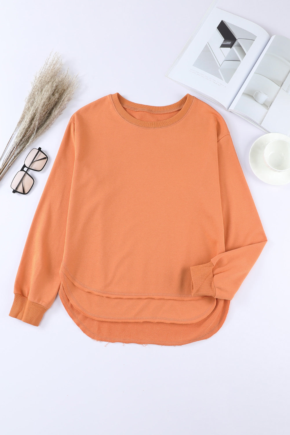 Side Slit Drop Shoulder Sweatshirt (9 colors available)