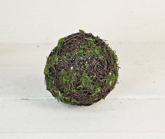 Mossy Rattan Twig Ball (4”)