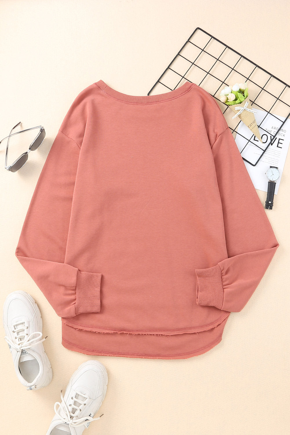 Side Slit Drop Shoulder Sweatshirt (9 colors available)